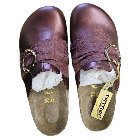 Birkenstock Tatami Libra Gold Heart Accent Womens 7.5 to 8 Wine NIB - Picture 6 of 8